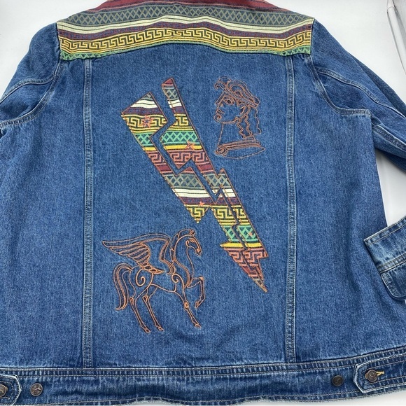 Disney Parks 25th Anniversary Hercules Embroidered Denim Jean Jacket - XL - Picture 12 of 16